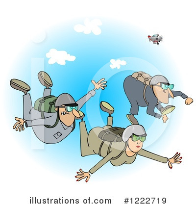 Royalty-Free (RF) Skydiving Clipart Illustration by djart - Stock Sample #1222719