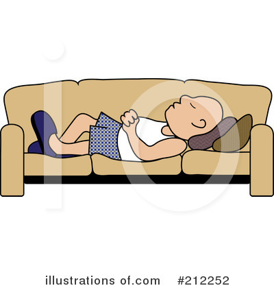 Royalty-Free (RF) Sleeping On A Couch Clipart Illustration by Pams Clipart - Stock Sample #212252