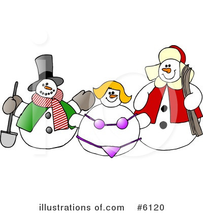 Snowman Clipart #6120 - Illustration by djart