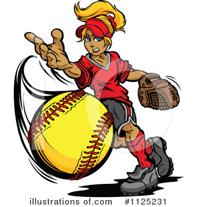 Royalty-Free (RF) Softball Clipart Illustration by Chromaco - Stock Sample #1125231