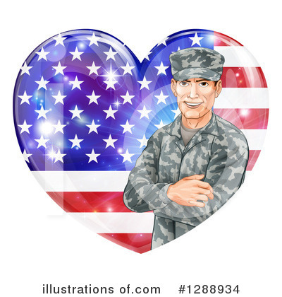 American Flag Clipart #1288934 by AtStockIllustration