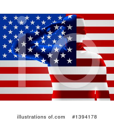 American Flag Clipart #1394178 by AtStockIllustration