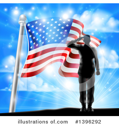 American Flag Clipart #1396292 by AtStockIllustration