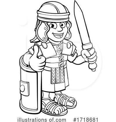 Roman Soldier Clipart #1718681 by AtStockIllustration