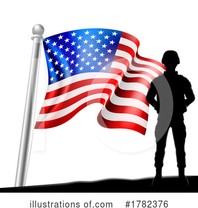 American Flag Clipart #1782376 by AtStockIllustration
