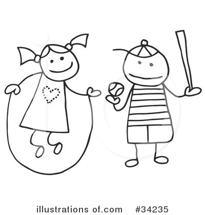 Royalty-Free (RF) Stick People Clipart Illustration by C Charley-Franzwa - Stock Sample #34235