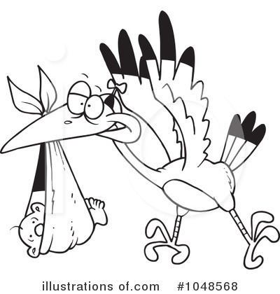 Stork Clipart #1048568 by toonaday