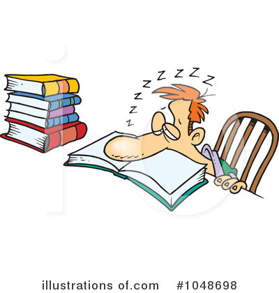Royalty-Free (RF) Studying Clipart Illustration by toonaday - Stock Sample #1048698