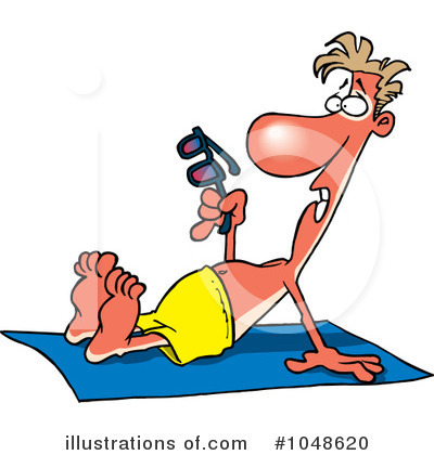 Royalty-Free (RF) Sun Bathing Clipart Illustration by toonaday - Stock Sample #1048620