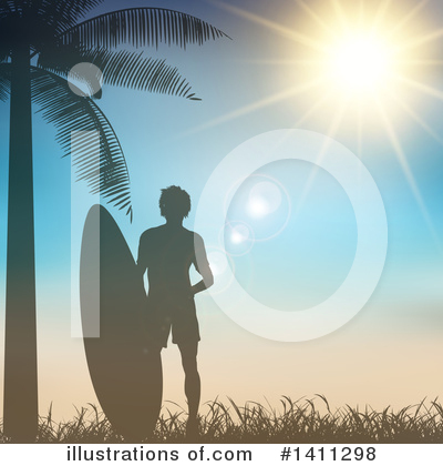 Royalty-Free (RF) Surfer Clipart Illustration by KJ Pargeter - Stock Sample #1411298
