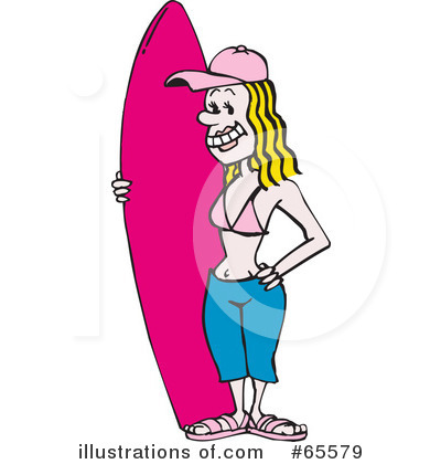Royalty-Free (RF) Surfer Clipart Illustration by Dennis Holmes Designs - Stock Sample #65579
