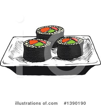 Royalty-Free (RF) Sushi Clipart Illustration by Vector Tradition SM - Stock Sample #1390190