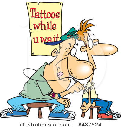 Royalty-Free (RF) Tattoos Clipart Illustration by toonaday - Stock Sample #437524