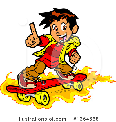 Skateboarder Clipart #1364668 by Clip Art Mascots