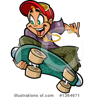 Skateboarder Clipart #1364671 by Clip Art Mascots