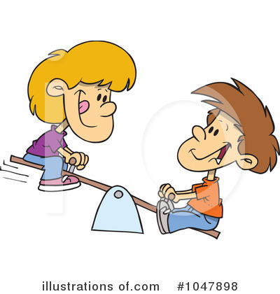 Royalty-Free (RF) Teeter Totter Clipart Illustration by toonaday - Stock Sample #1047898