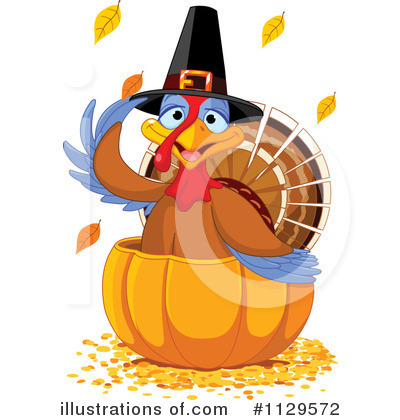 Royalty-Free (RF) Thanksgiving Turkey Clipart Illustration by Pushkin - Stock Sample #1129572
