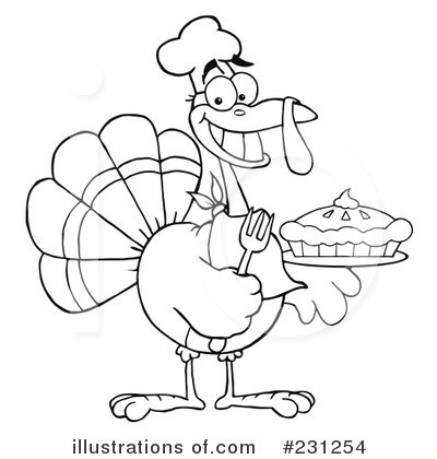 Royalty-Free (RF) Thanksgiving Turkey Clipart Illustration by Hit Toon - Stock Sample #231254