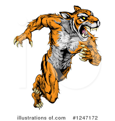 Royalty-Free (RF) Tiger Clipart Illustration by AtStockIllustration - Stock Sample #1247172