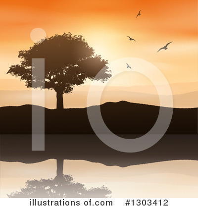 Royalty-Free (RF) Tree Clipart Illustration by KJ Pargeter - Stock Sample #1303412