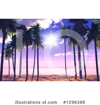 Tropical Beach Clipart #1296388 by KJ Pargeter