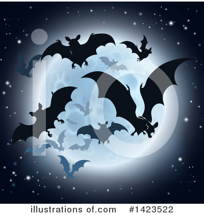 Flying Bat Clipart #1423522 by AtStockIllustration
