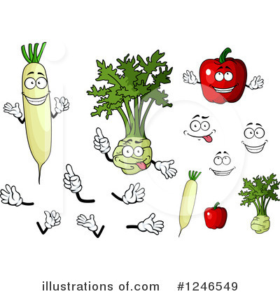 Daikon Radish Clipart #1246549 by Vector Tradition SM