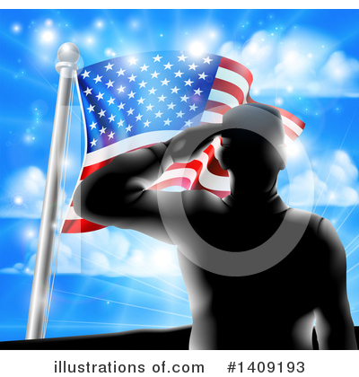 American Flag Clipart #1409193 by AtStockIllustration