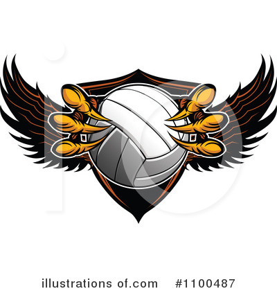Royalty-Free (RF) Volleyball Clipart Illustration by Chromaco - Stock Sample #1100487