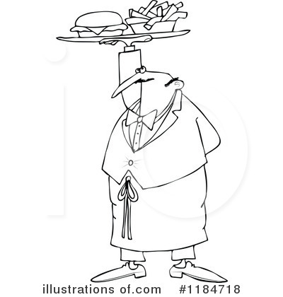 Royalty-Free (RF) Waiter Clipart Illustration by djart - Stock Sample #1184718