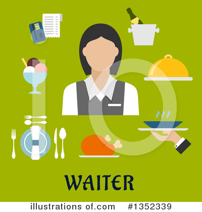 Royalty-Free (RF) Waiter Clipart Illustration by Vector Tradition SM - Stock Sample #1352339
