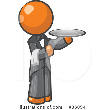 Royalty-Free (RF) Waiter Clipart Illustration by Leo Blanchette - Stock Sample #86854