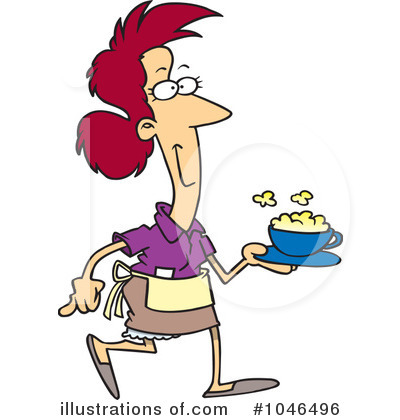 Royalty-Free (RF) Waitress Clipart Illustration by toonaday - Stock Sample #1046496