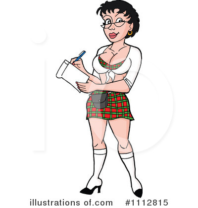 Royalty-Free (RF) Waitress Clipart Illustration by LaffToon - Stock Sample #1112815