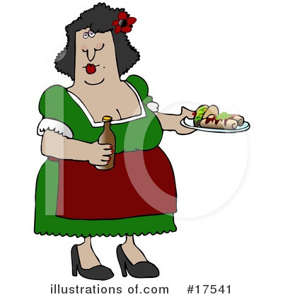Royalty-Free (RF) Waitress Clipart Illustration by djart - Stock Sample #17541