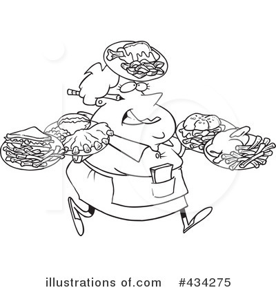 Royalty-Free (RF) Waitress Clipart Illustration by toonaday - Stock Sample #434275