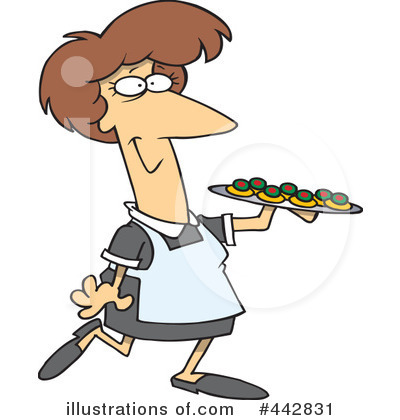 Royalty-Free (RF) Waitress Clipart Illustration by toonaday - Stock Sample #442831