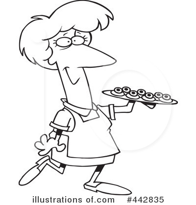 Royalty-Free (RF) Waitress Clipart Illustration by toonaday - Stock Sample #442835