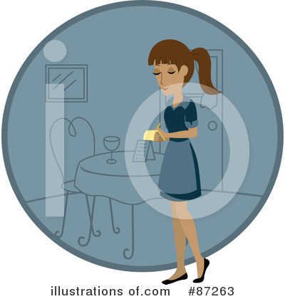 Royalty-Free (RF) Waitress Clipart Illustration by Rosie Piter - Stock Sample #87263