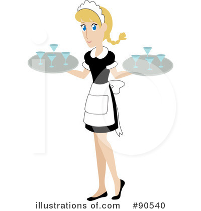 Royalty-Free (RF) Waitress Clipart Illustration by Rosie Piter - Stock Sample #90540