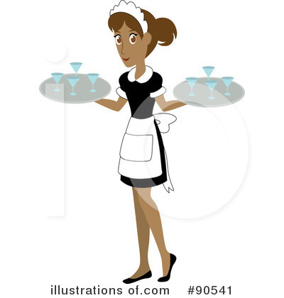 Royalty-Free (RF) Waitress Clipart Illustration by Rosie Piter - Stock Sample #90541