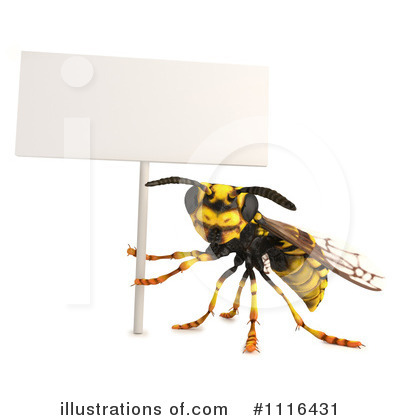 Royalty-Free (RF) Wasp Clipart Illustration by Leo Blanchette - Stock Sample #1116431