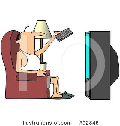 Royalty-Free (RF) Watching Tv Clipart Illustration by djart - Stock Sample #92846