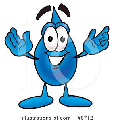 Water Drop Character Clipart #8712 by Mascot Junction
