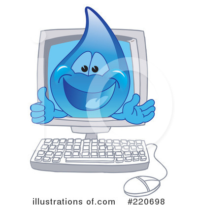 Royalty-Free (RF) Water Droplet Character Clipart Illustration by Mascot Junction - Stock Sample #220698