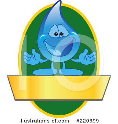 Water Droplet Character Clipart #220699 by Mascot Junction