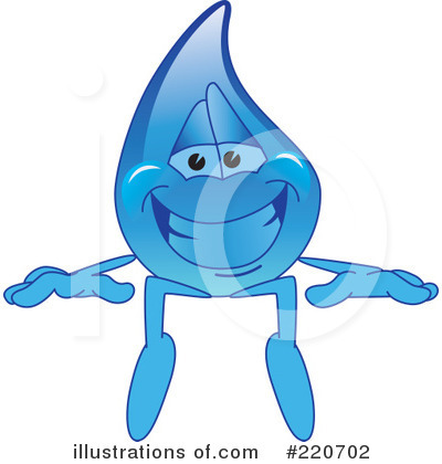 Water Droplet Character Clipart #220702 by Mascot Junction