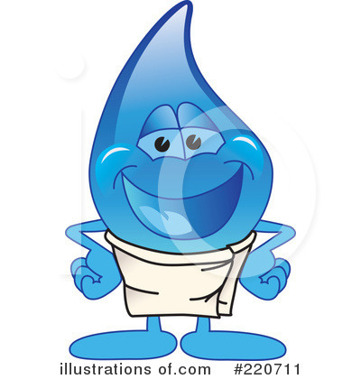 Royalty-Free (RF) Water Droplet Character Clipart Illustration by Mascot Junction - Stock Sample #220711