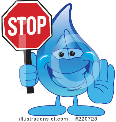 Royalty-Free (RF) Water Droplet Character Clipart Illustration by Mascot Junction - Stock Sample #220723