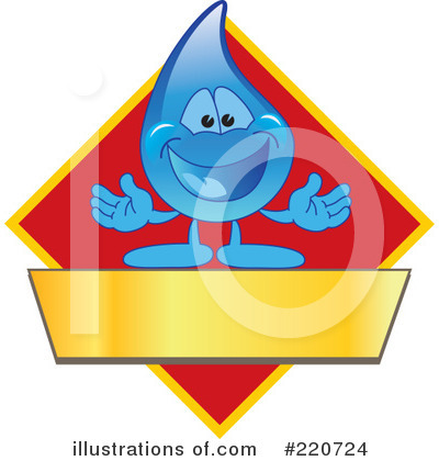 Royalty-Free (RF) Water Droplet Character Clipart Illustration by Mascot Junction - Stock Sample #220724